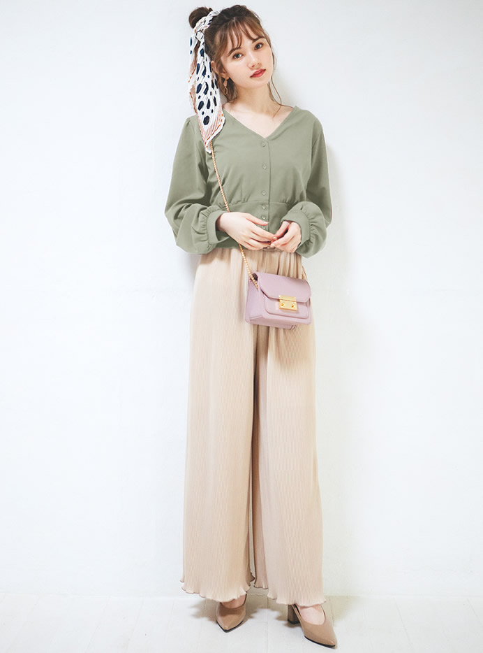 カットジョーゼット前後2wayカシュクールトップス
