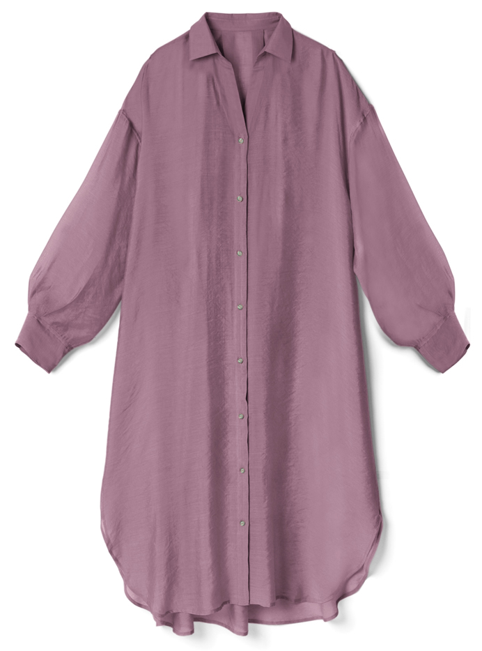 ロングシアーシャツワンピース