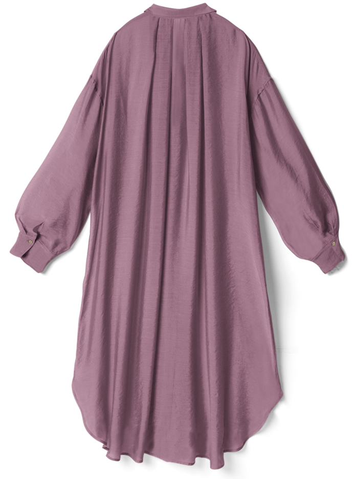 ロングシアーシャツワンピース