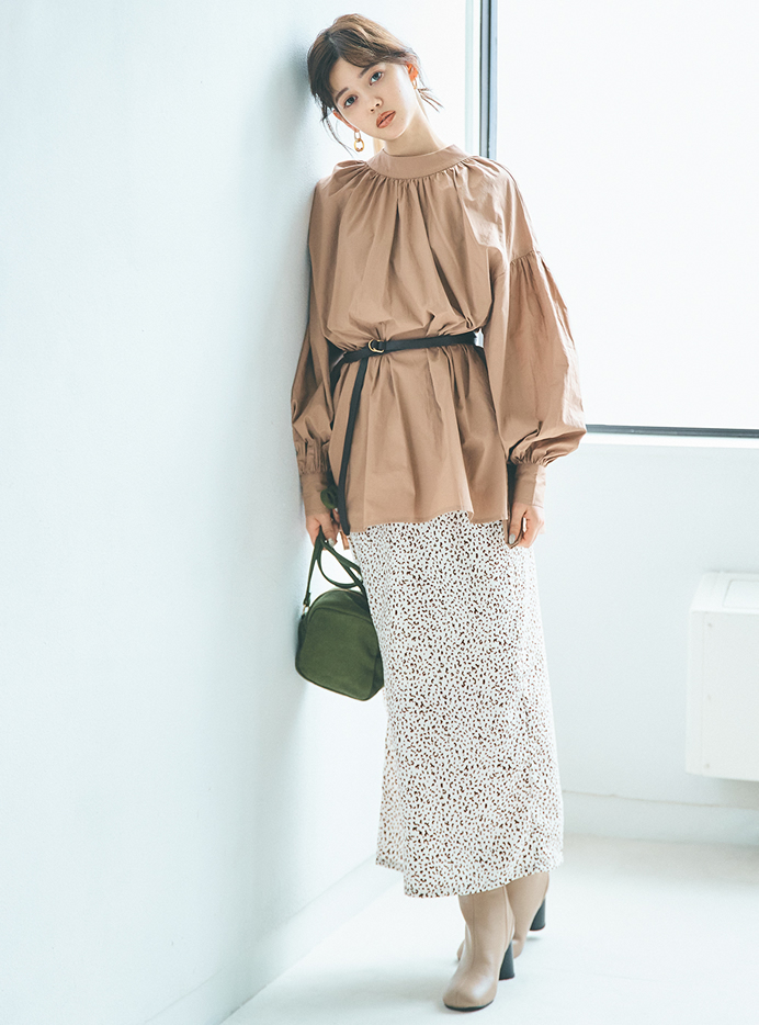 レオパード柄ストレートスカート