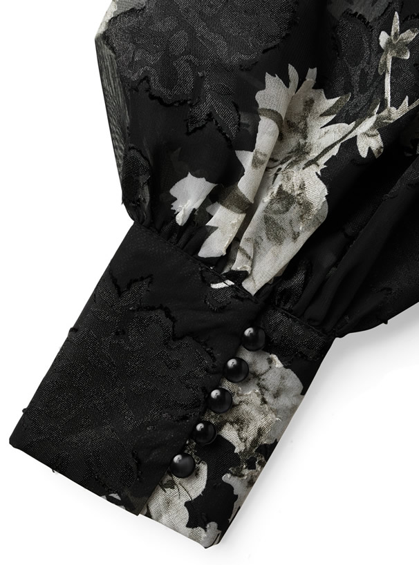 花柄シフォンワンピース