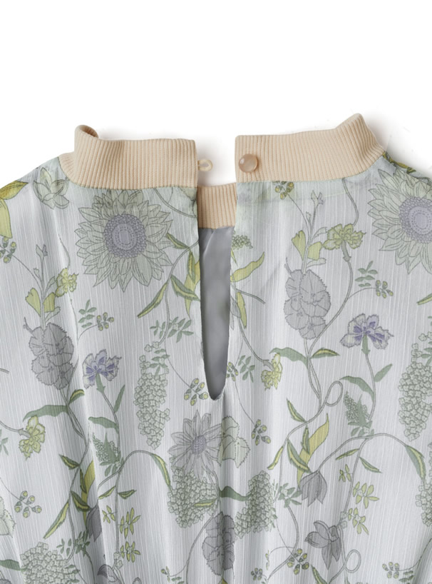 花柄シフォンワンピース