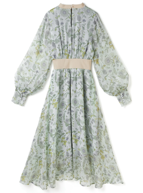 花柄シフォンワンピース