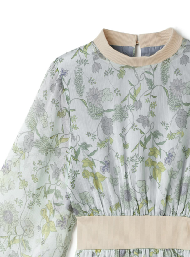 花柄シフォンワンピース