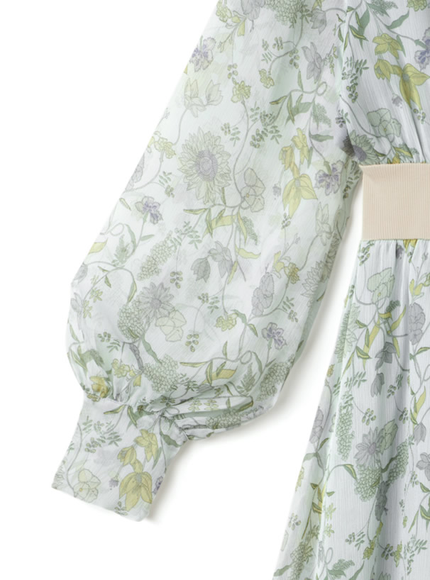 花柄シフォンワンピース