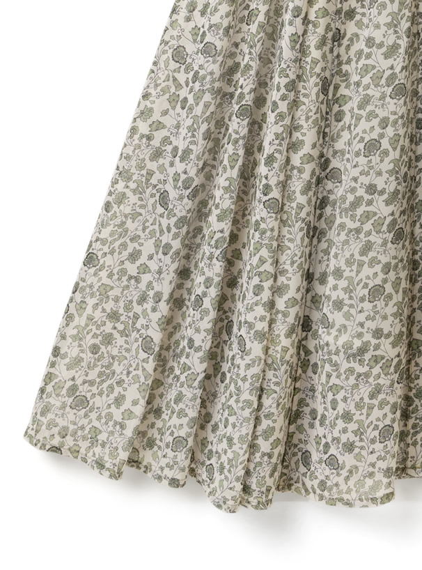バックリボンマルチパネル花柄ワンピース
