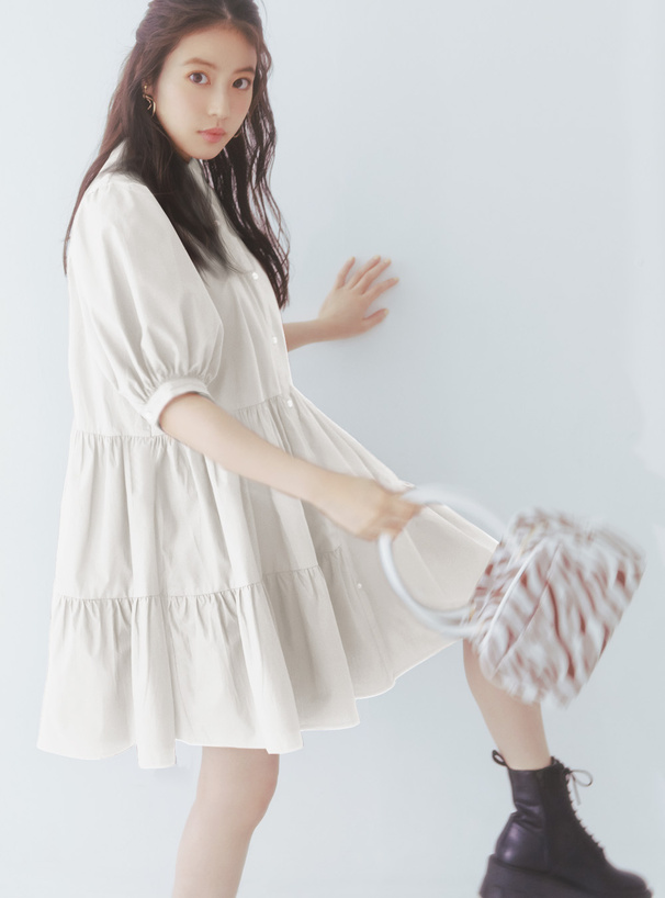 今田美桜 ボリュームティアードシャツワンピース K8799w レディースファッション通販のグレイル Grl 公式