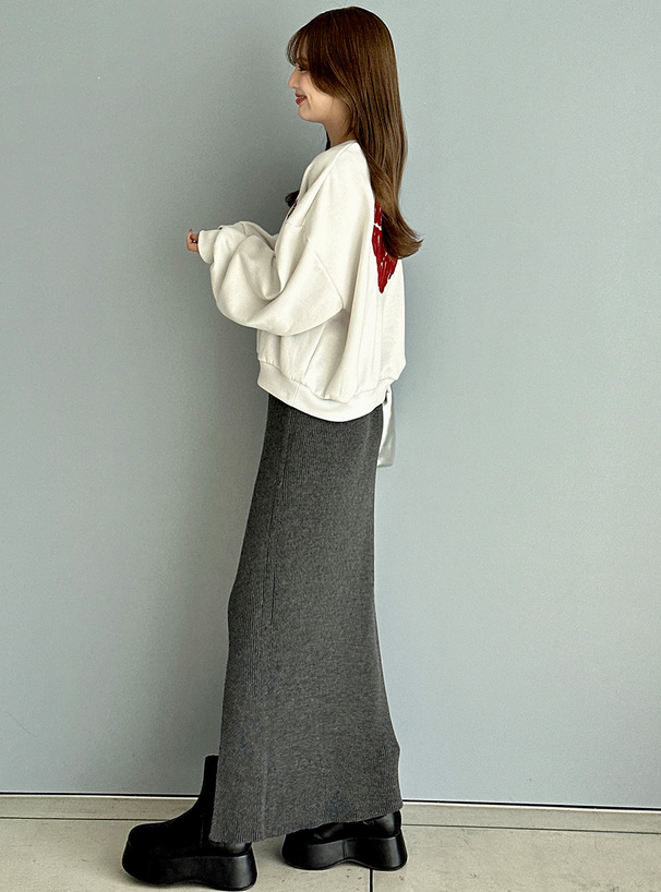 スリットリブニットロングスカート[k9219d] | レディースファッション 
