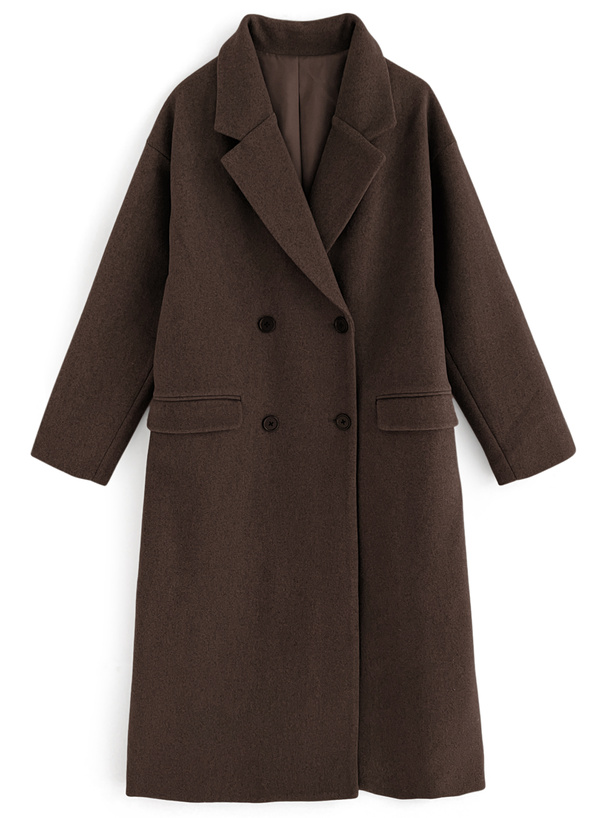 フェイクウールダブルボタンチェスターコート[k9298d