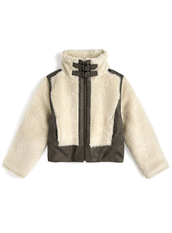 スタンドネックボアレザージャケット[k9333f]