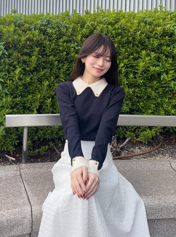 Blugirl グレー フォックスフード付きケープ Blugirl グレー フォックスフード付きケープ