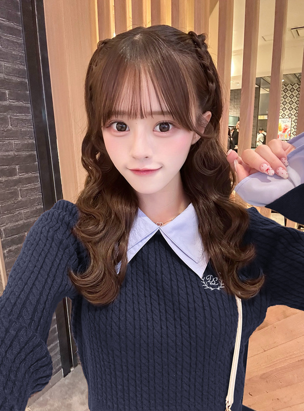 2Wayダブルカラーケーブル編みニットトップス