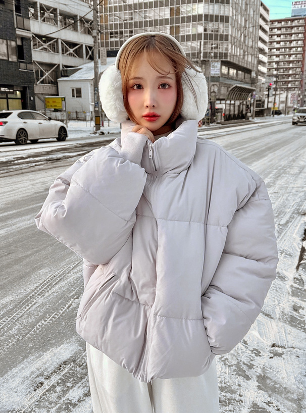 ハイネックボリューム中綿ダウンジャケット[kd11] | レディース