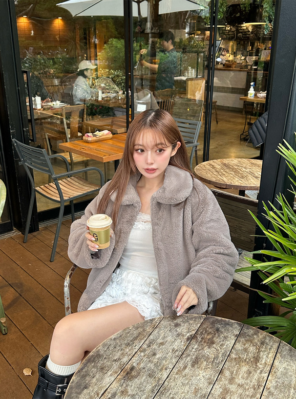 ステンカラーファーコート