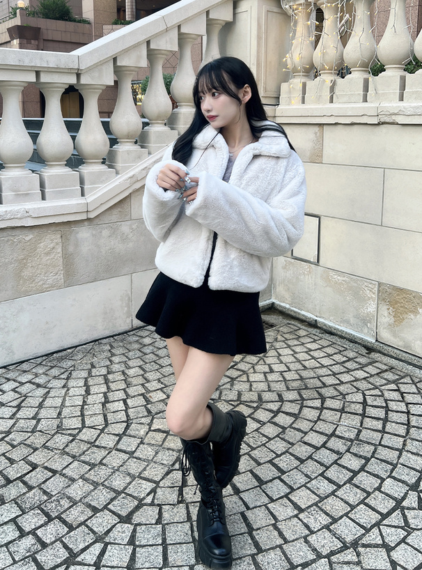 ステンカラーファーコート