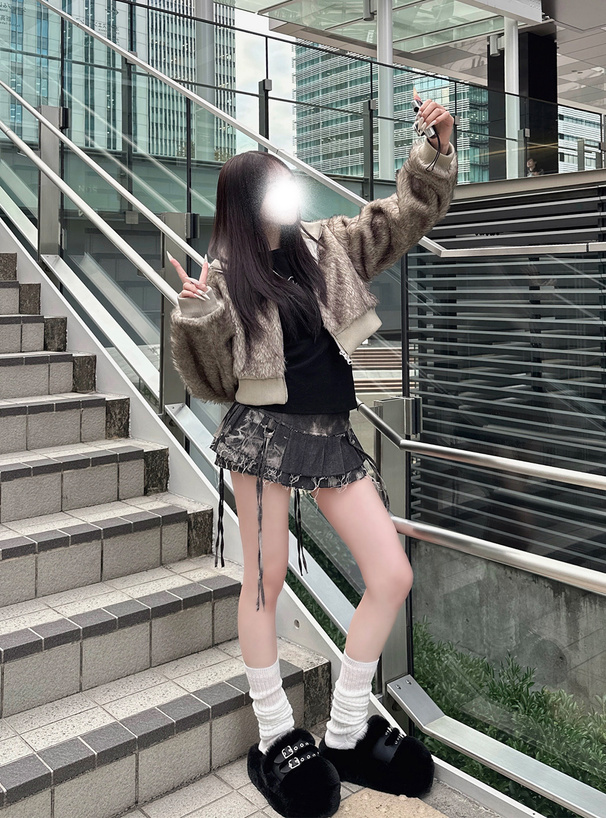 エコファーダブルジップブルゾン