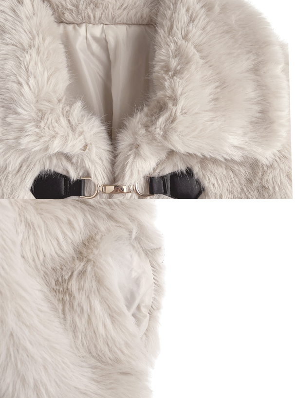 ビット付きファーショート丈コート