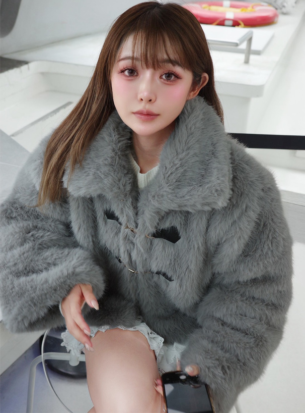 ビット付きファーショート丈コート[kd125] | レディースファッション