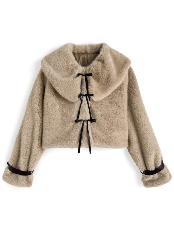 ビッグカラーリボンファージャケット[kd130]