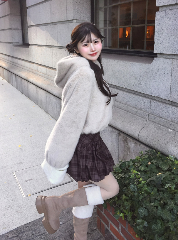 リボンビットファーフードブルゾン[kd131] | レディースファッション