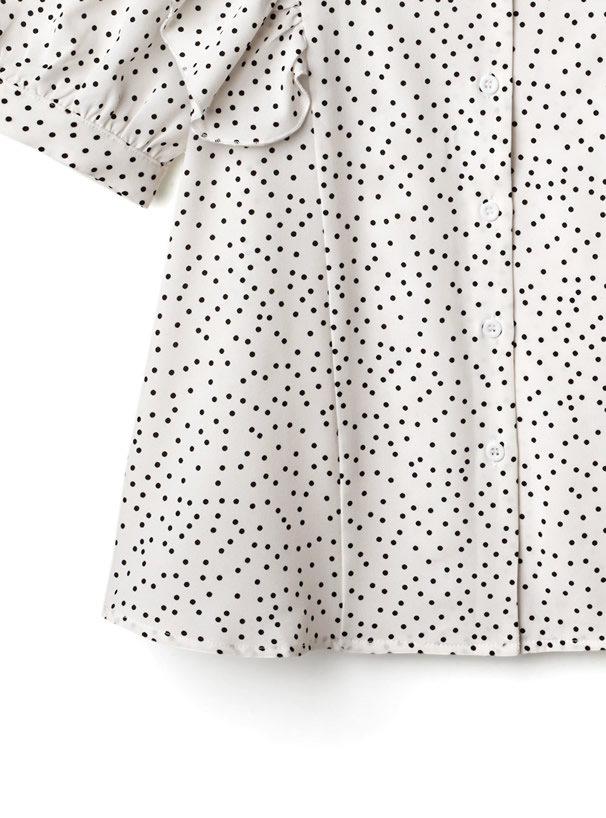 ドット柄ラッフルvネックブラウス Kn18 レディースファッション通販のグレイル Grl 公式