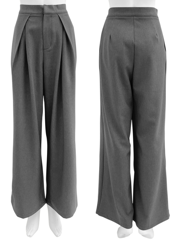 JULYNINE　グレイスグレイ　タックパンツ　グレー　日本製　Ｍ JULYNINE グレイスグレイ タックパンツ グレー 日本製 M ワイド