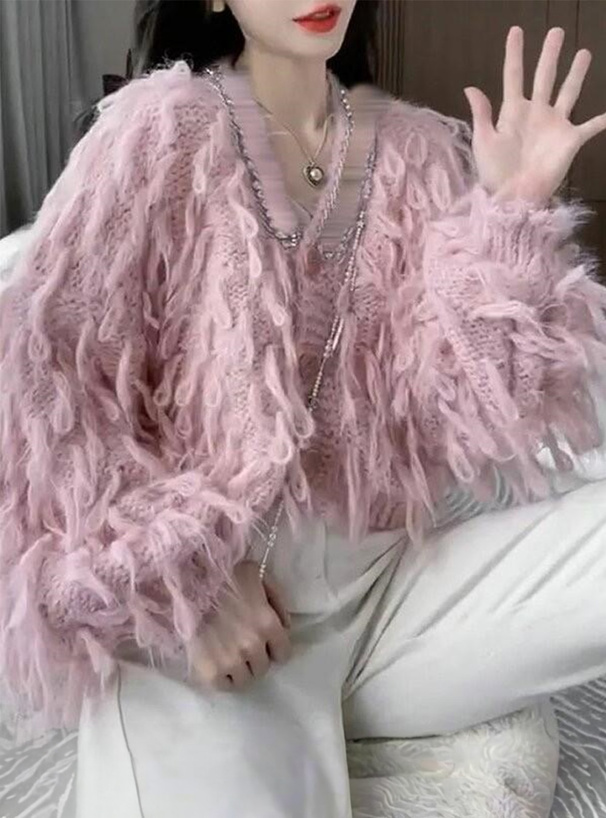 ループニットカーディガン