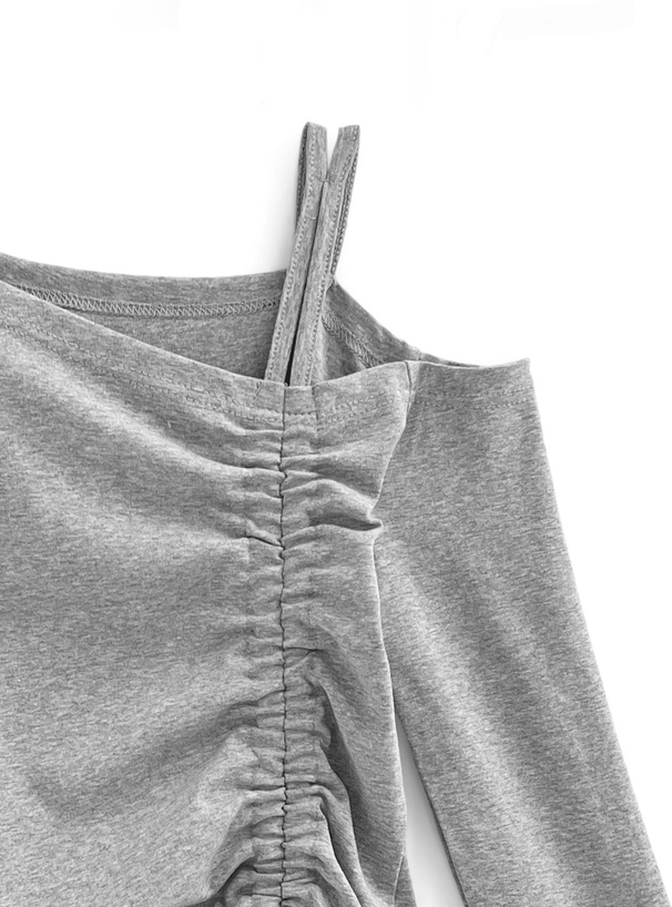 ワンショルダードロストアシンメトリートップス