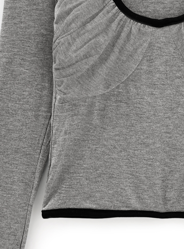 バイカラーホルターネックギャザートップス