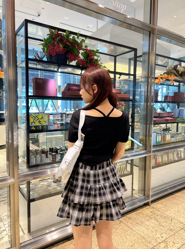 PEARLY GATES★新品チェックミニスカート PEARLY GATES/パーリーゲイツ】バッファローチェック柄ニット