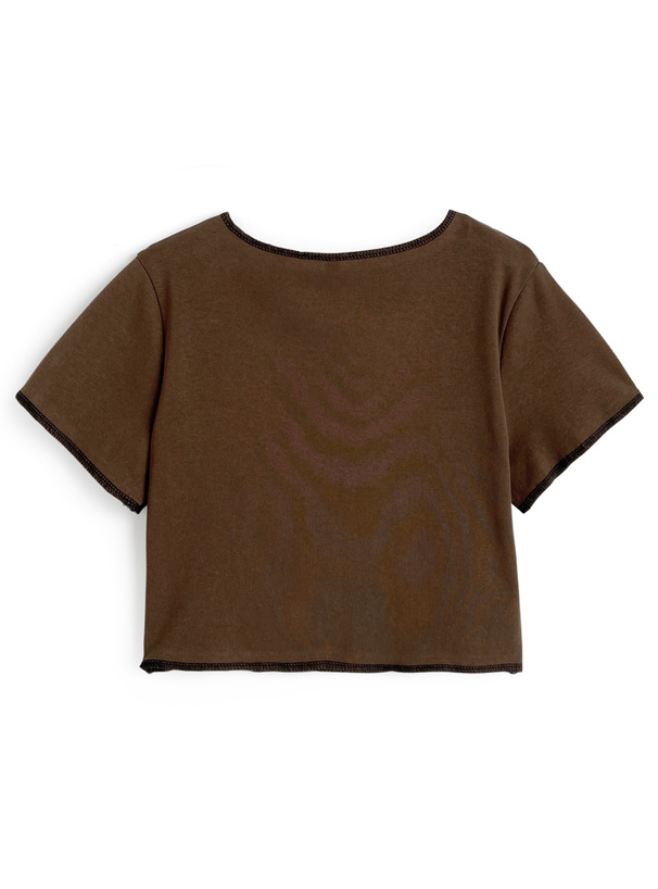 レースアップロゴプリントTシャツ