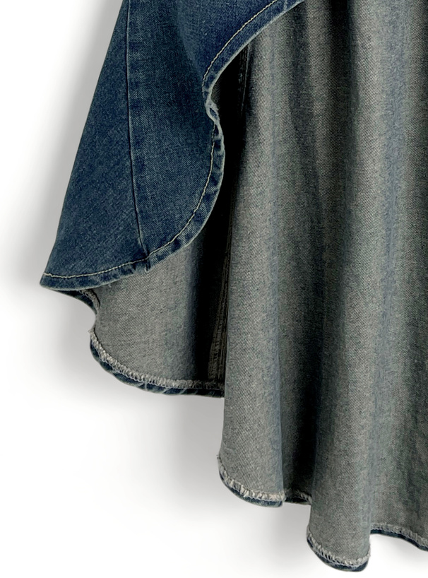 フィッシュテールフレアデニムロングスカート