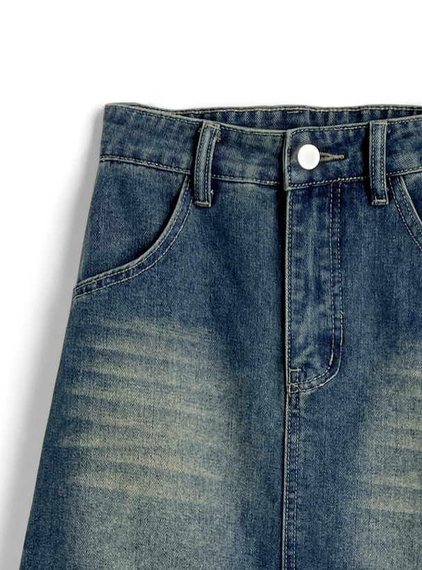 フィッシュテールフレアデニムロングスカート