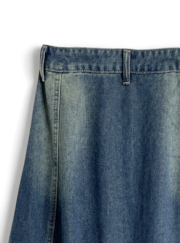 フィッシュテールフレアデニムロングスカート