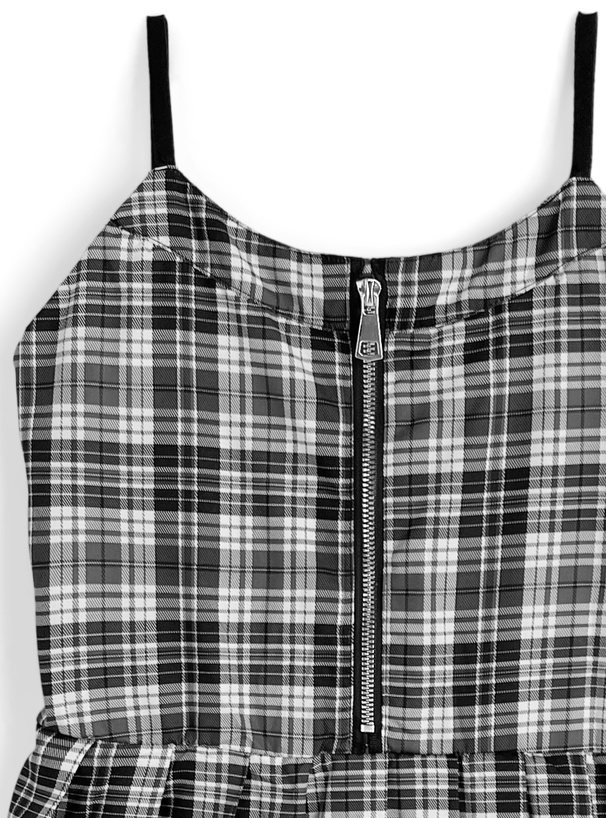 チェック柄キャミソールジップミニワンピース