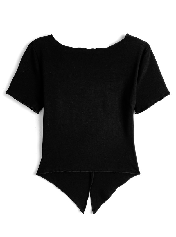 レイヤード風リボンVカットトップス