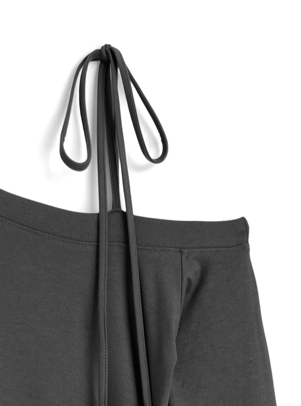 ワンショルダーリボンサイドギャザーミニワンピース