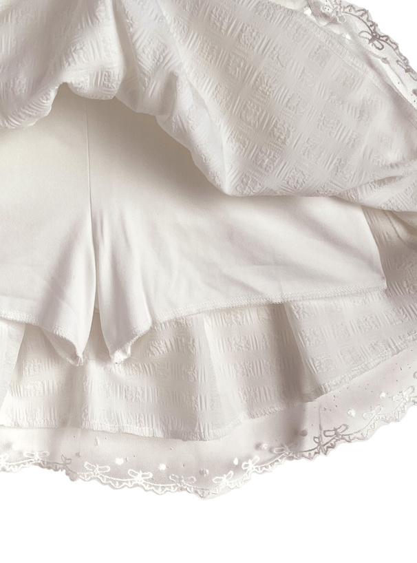 インパン裏地付きティアードレースミニスカート