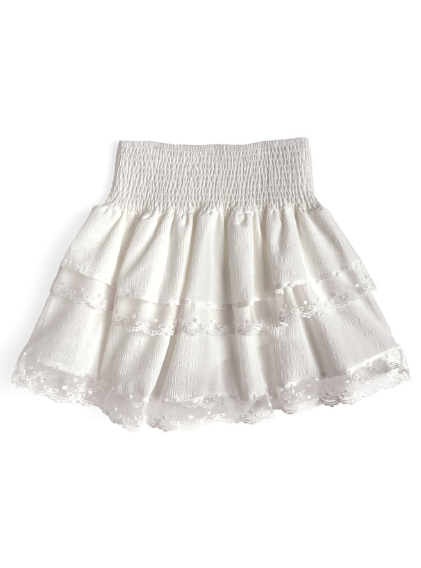 インパン裏地付きティアードレースミニスカート