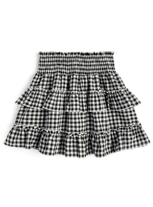 インパン付きギンガムチェック柄フリルミニスカート[ks146]
