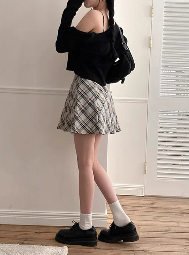 チェック柄リボンキャミソールミニワンピース[ks147] | レディース