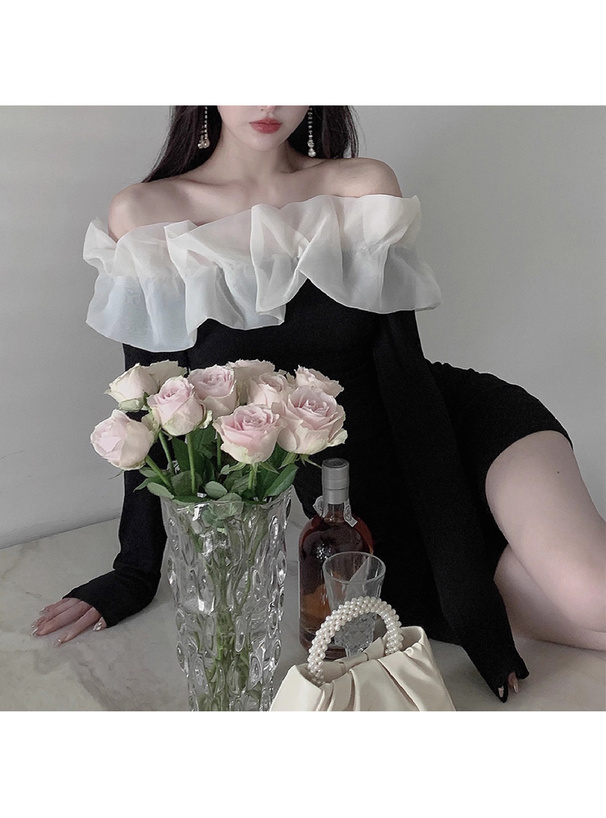 オーガンジーフリルオフショルダーミニワンピース[ks151] | レディース