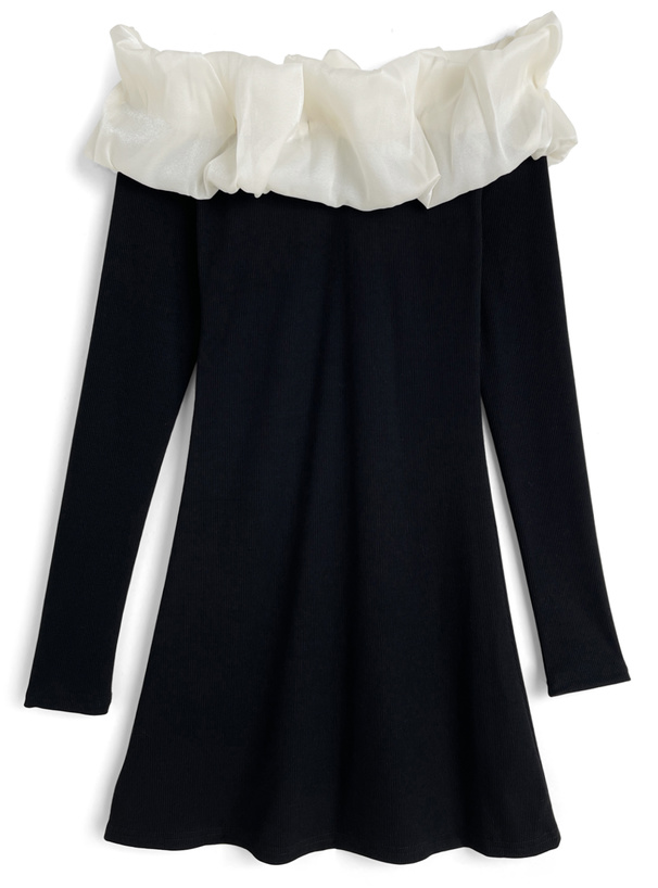 SNIDEL フリルオフショルダー ミニワンピース Amazon.co.jp: [スナイデル] シフォンフリルミニワンピ