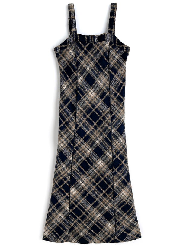 チェック柄ロングワンピース[ks152]