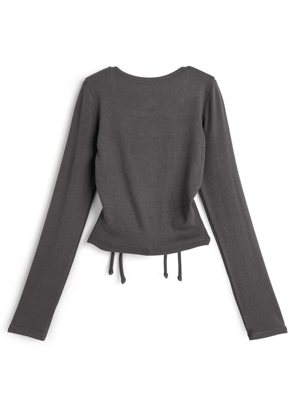 スクエアネックドロストトップス