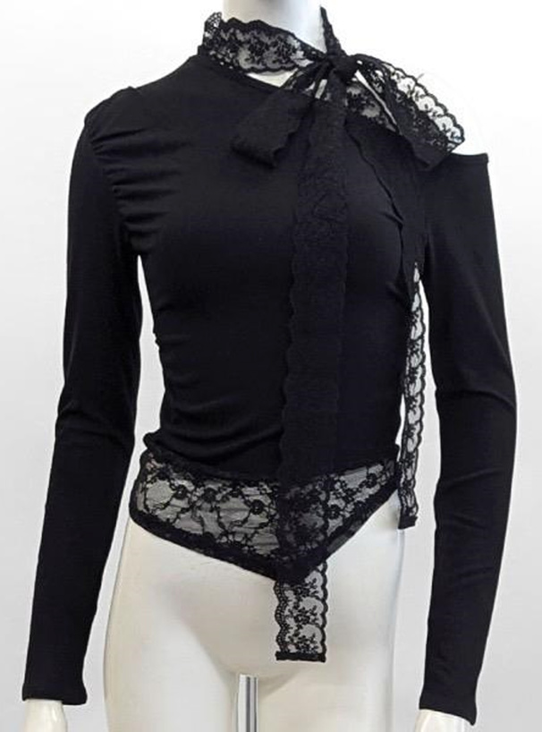 レースチョーカーワンショルダートップス