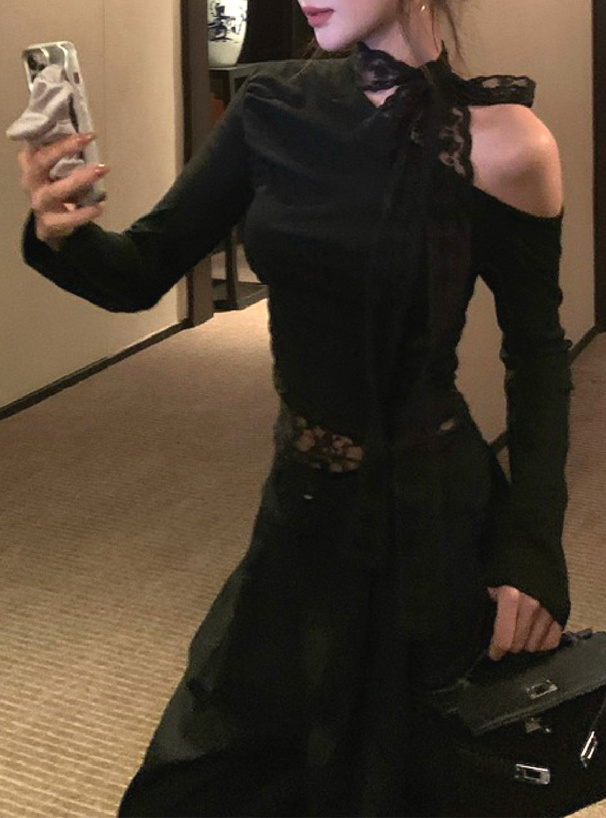 レースチョーカーワンショルダートップス