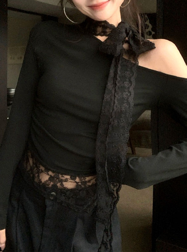 レースチョーカーワンショルダートップス