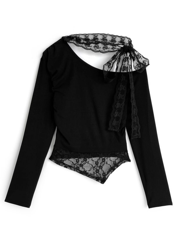 レースチョーカーワンショルダートップス