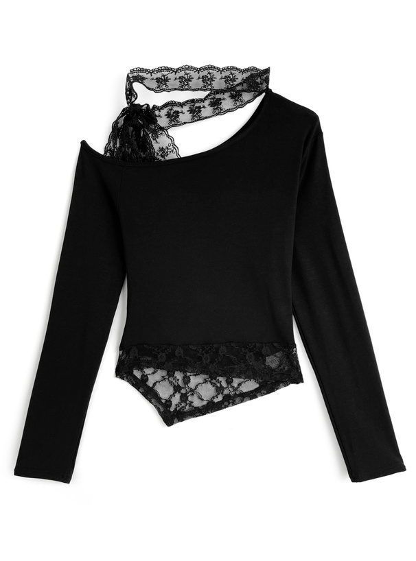 レースチョーカーワンショルダートップス